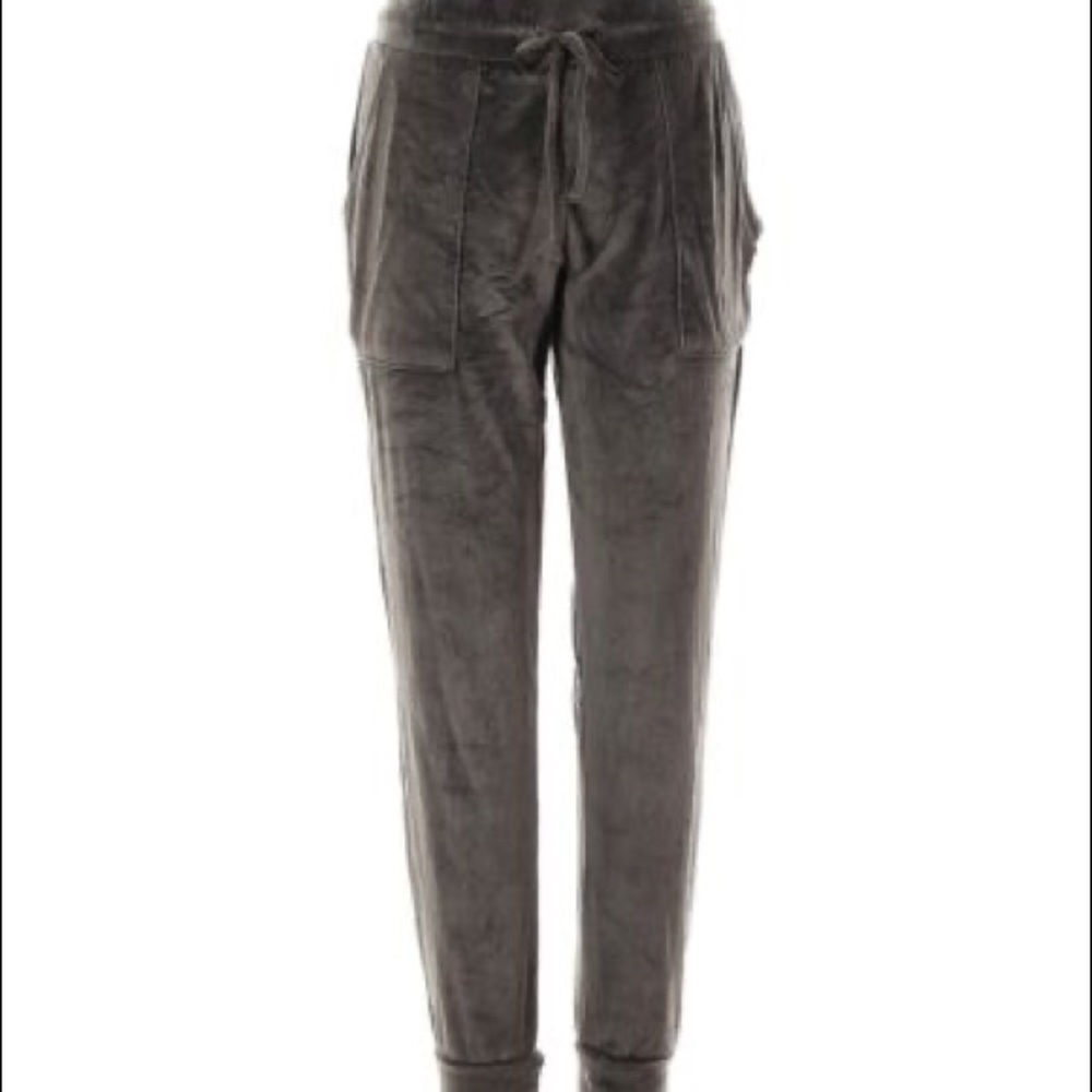 Stars Above Pants / Cozy Fleece Velour Joggers in Space Gray Size S